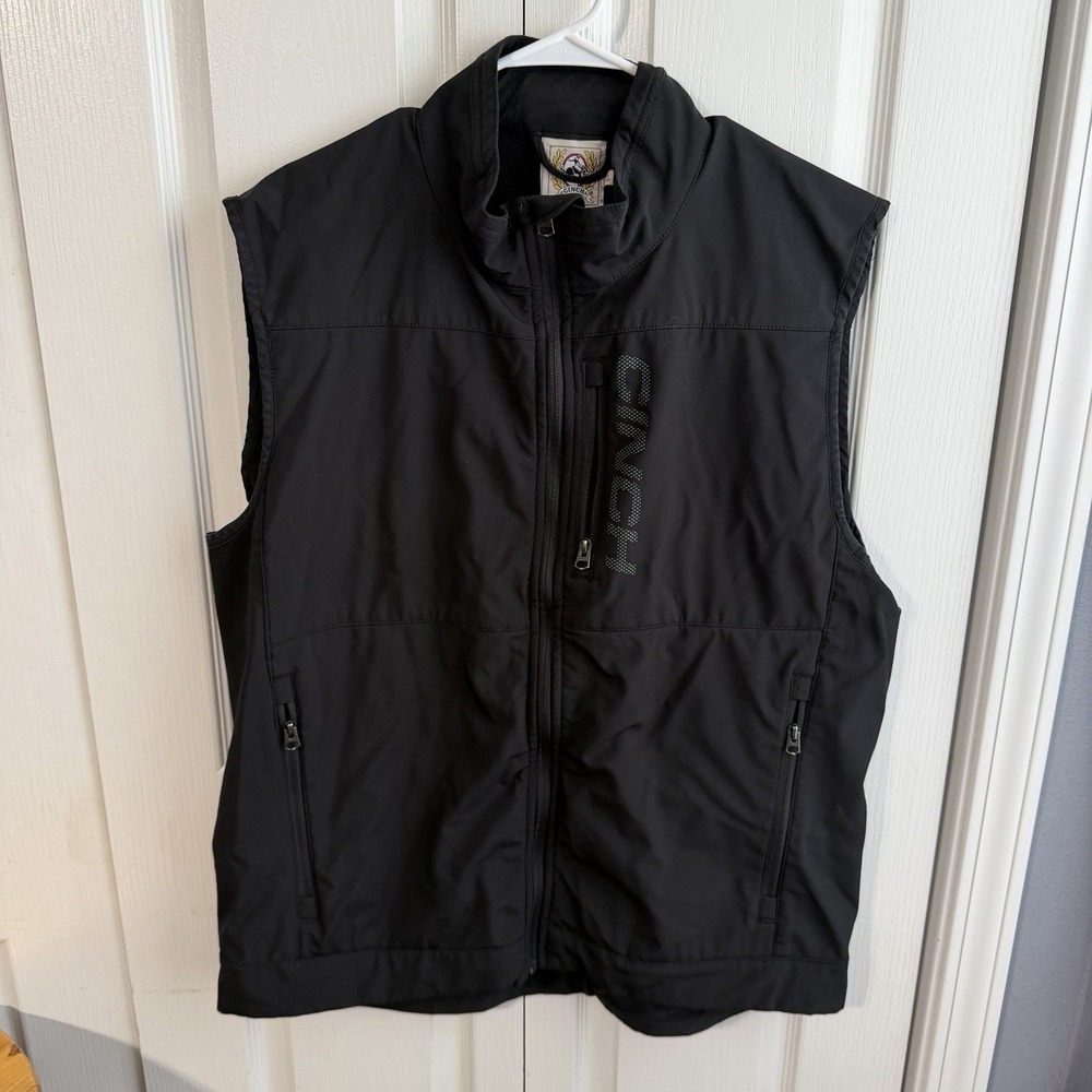 Cinch Black Full Zip Vest Men's Size XL Rodeo Western Travel Preppy Minimalist